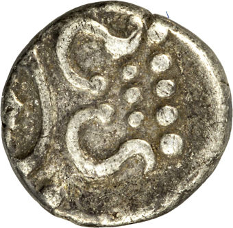 India, Travancore, Silver 1 Chuckram_rev