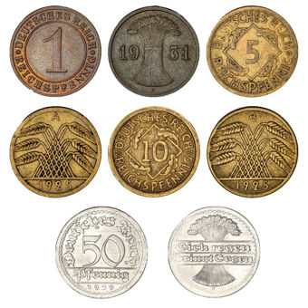 Germany Weimar Republic 4-coin set, circulated_main