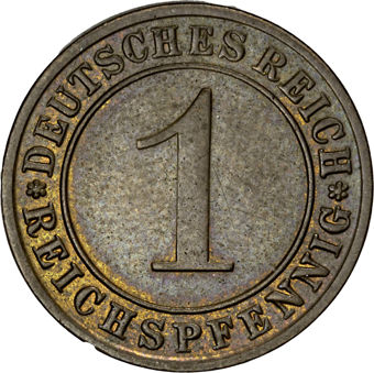 Germany Weimar Republic 4-coin set, circulated_1_obv