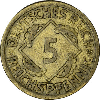 Germany Weimar Republic 4-coin set, circulated_5_obv
