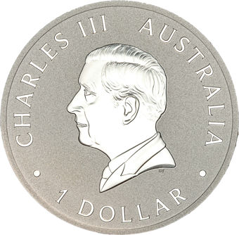 Australia, Charles III, 1 Dollar 2024, Kookaburra 1 Ounce .999 Silver_obv