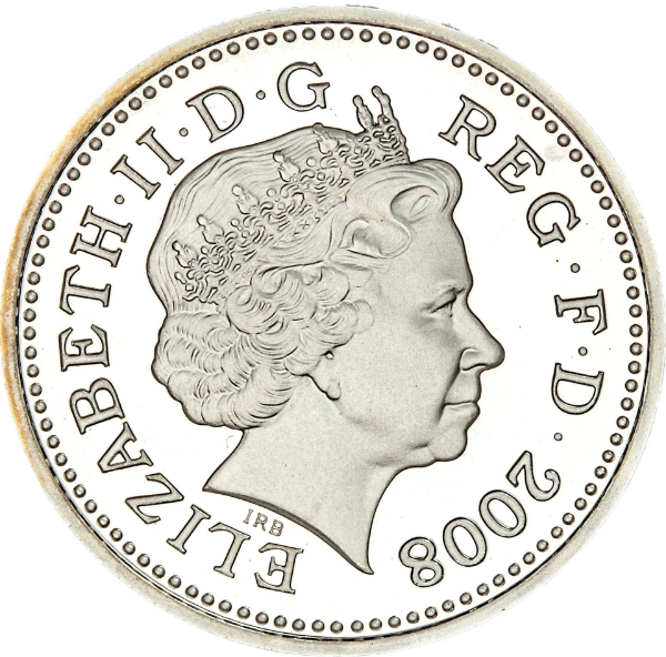 2008 One Pound Last Royal Arms Silver Proof_obv