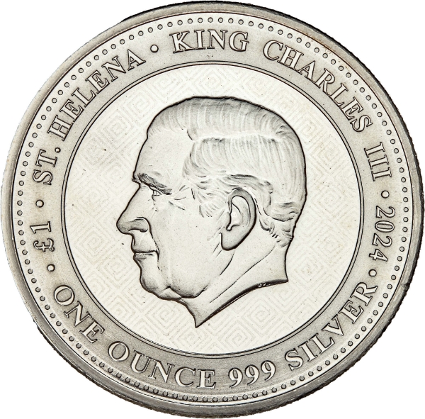 St. Helena, Charles III, £1 2024 One Ounce Athenian Owl_obv
