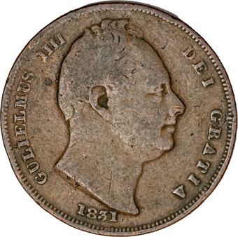 William IV Farthing 1831 Fine_obv