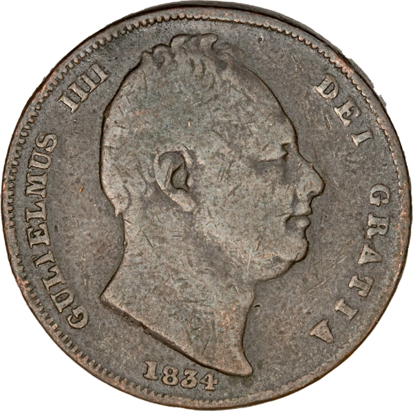 William IV Farthing 1834 Fine_obv
