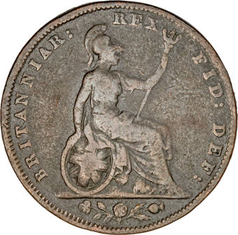 William IV Farthing 1834 Fine_rev