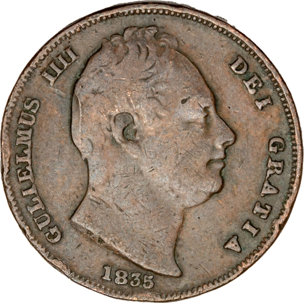 William IV Farthing 1835 Fine_obv