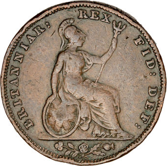 William IV Farthing 1835 Fine_rev
