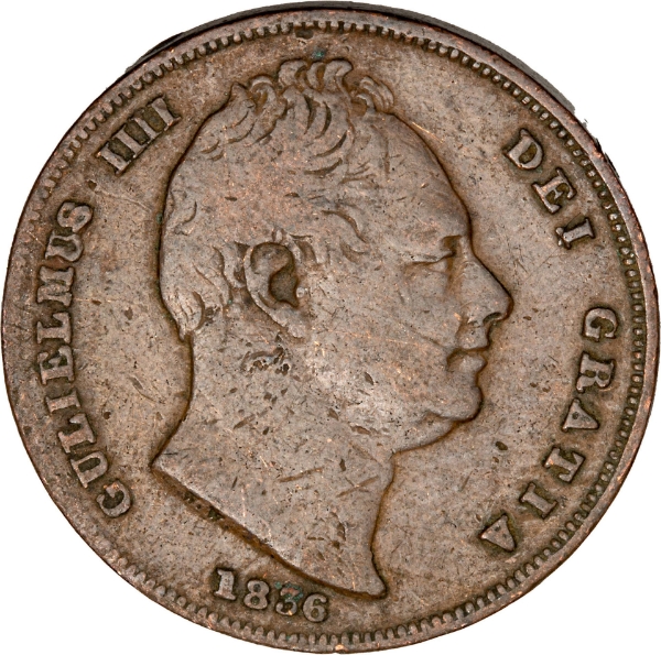 William IV Farthing 1836 Fine_obv