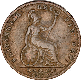William IV Farthing 1836 Fine_rev