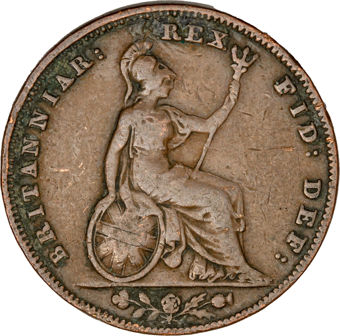 William IV Farthing 1837 Fine_rev