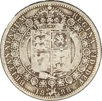 Victoria, Jubilee Head Halfcrown, 1888 VG_Fine_rev