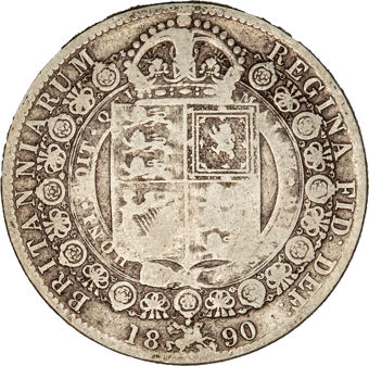 Victoria, Jubilee Head Halfcrown, 1890 VG-Fine_rev