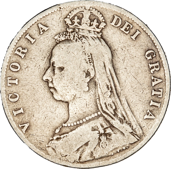 Victoria, Jubilee Head Halfcrown, 1892 VG-Fine_obv