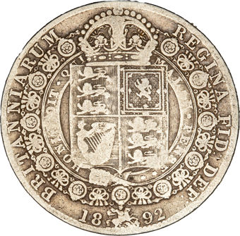 Victoria, Jubilee Head Halfcrown, 1892 VG-Fine_rev