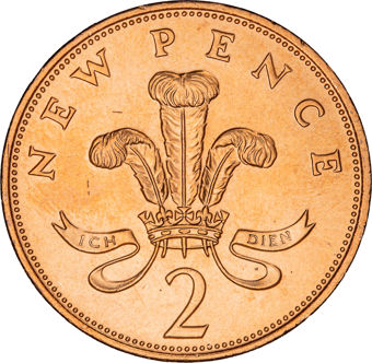 Scarce 1971  2 Pence Roll Of 50 BU_rev