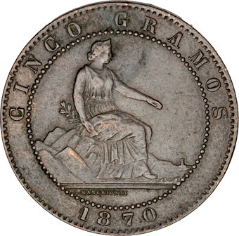 Spain, Bronze 5 & 10 Centimos Pair, F-VF_5c_rev