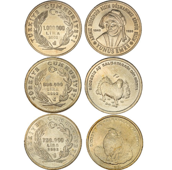 TURKEY MILLIONS OF LIRA SET OF 3_main