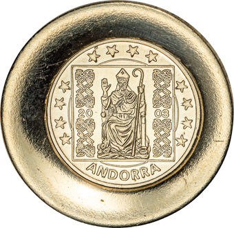 Rare Andorra Uniface Euro Patterns_5c_obv