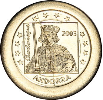 Rare Andorra Uniface Euro Patterns_1 euro_obv