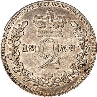 Victoria, Maundy Twopence, 1838, Extremely Fine_rev
