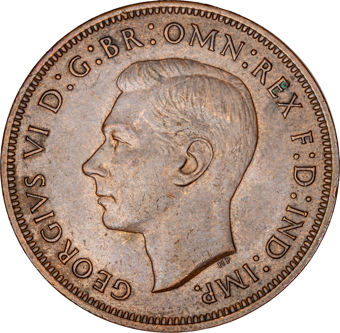 George VI Penny 1945 Extremely Fine_obv