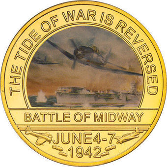 Battle of Midway Medal, Plane Bombing Ship_obv