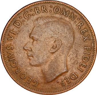 Australia, George VI Set of 5 Kangaroo Pennies_1952_obv