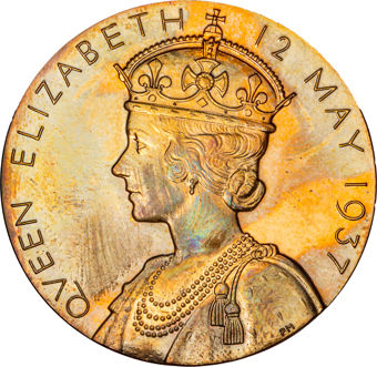 George VI, Coronation 1937 Bronze Medal Choice Unc_rev