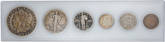 Early American Type Set $1-1c Circulated in display case_main_2