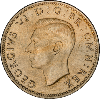 George VI, Halfcrown 1947 Uncirculated_obv