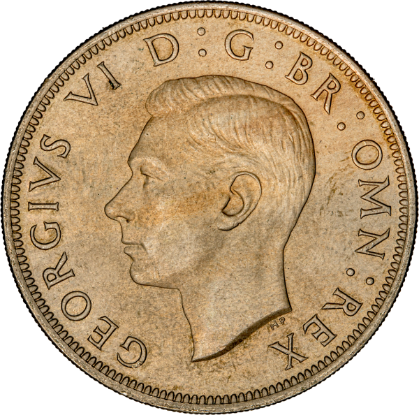 George VI, Halfcrown 1947 Uncirculated_obv