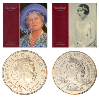 £5 2000 Queen Mother's 100th Birthday BU in folder_main