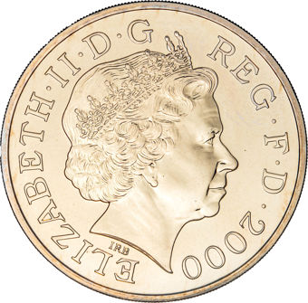 £5 2000 Queen Mother's 100th Birthday BU in folder_obv