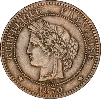 France 3rd Republic 5 and 10 centime pair Very Fine_10c_obv