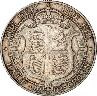 Edward VII, Halfcrown, 1902, Good Fine_rev