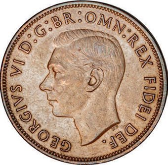 George VI Penny Good EF 1950_obv