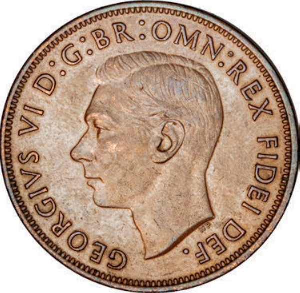 George VI Penny Good EF 1950_obv