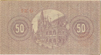 Germany Koln Adenauer Notgeld x 3 Fine-Unc_50pf_rev