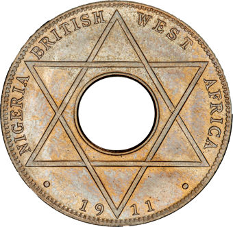 Nigeria BWA 1/10 Penny 1911H Uncirculated_rev
