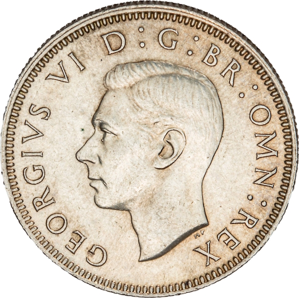 George VI, Shilling, 1944 Scottish Reverse, Uncirculated_obv