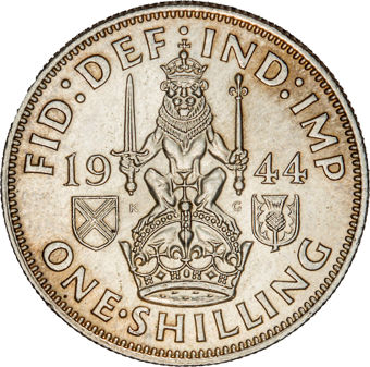 George VI, Shilling, 1944 Scottish Reverse, Uncirculated_rev