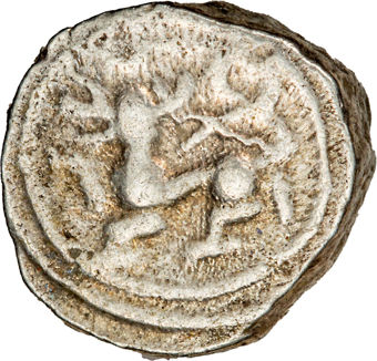 Vijaynagara Empire Silver 10 Rattis, GVF_obv
