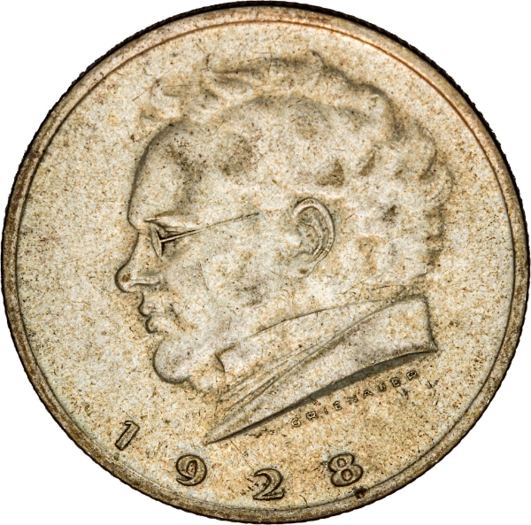 Austria, 2 Schillings NOT 25 Schillings, 1928, Schubert, Extremely Fine_obv