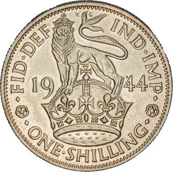 George VI, Shilling, 1944 English, Uncirculated_rev