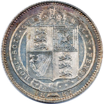 Victoria 1887 Shilling About Unc_rev