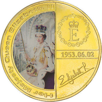 Elizabeth II Seated at Coronation_obv