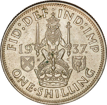 George VI, Scottish Shilling 1937 AU_rev