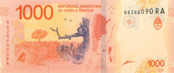 Argentina 1000 Pesos 2017 P366/TBB422 Unc_obv