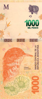 Argentina 1000 Pesos 2017 P366/TBB422 Unc_rev